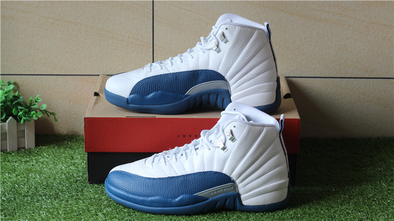 Authenitc Air Jordan 12 Retro White French Blue